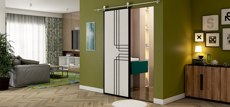 sliding bathroom door installation in Temescal Valley